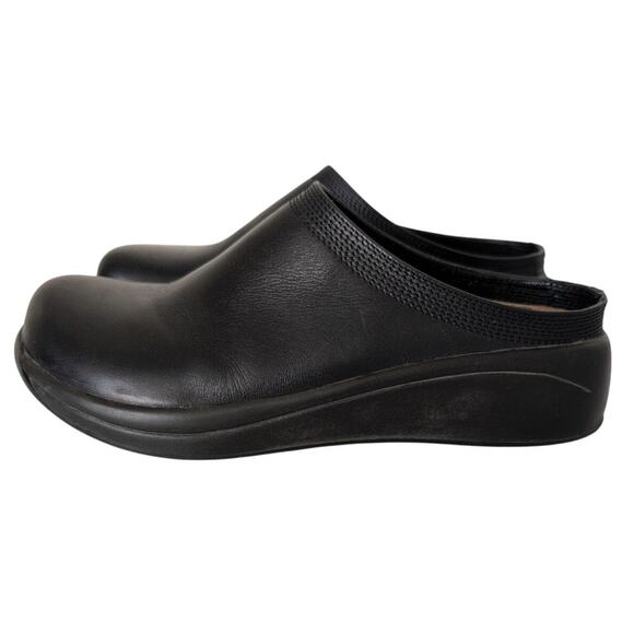 Birkenstock Tatami Chunky Black Leather Clogs Women 6.5/37 Shoe Slip On Comfort - Picture 2 of 7